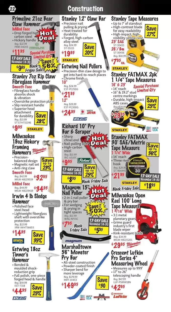 KMS Tools November 2024 Black Friday Sale from November 1 to November 15 2024 - flyer page 22