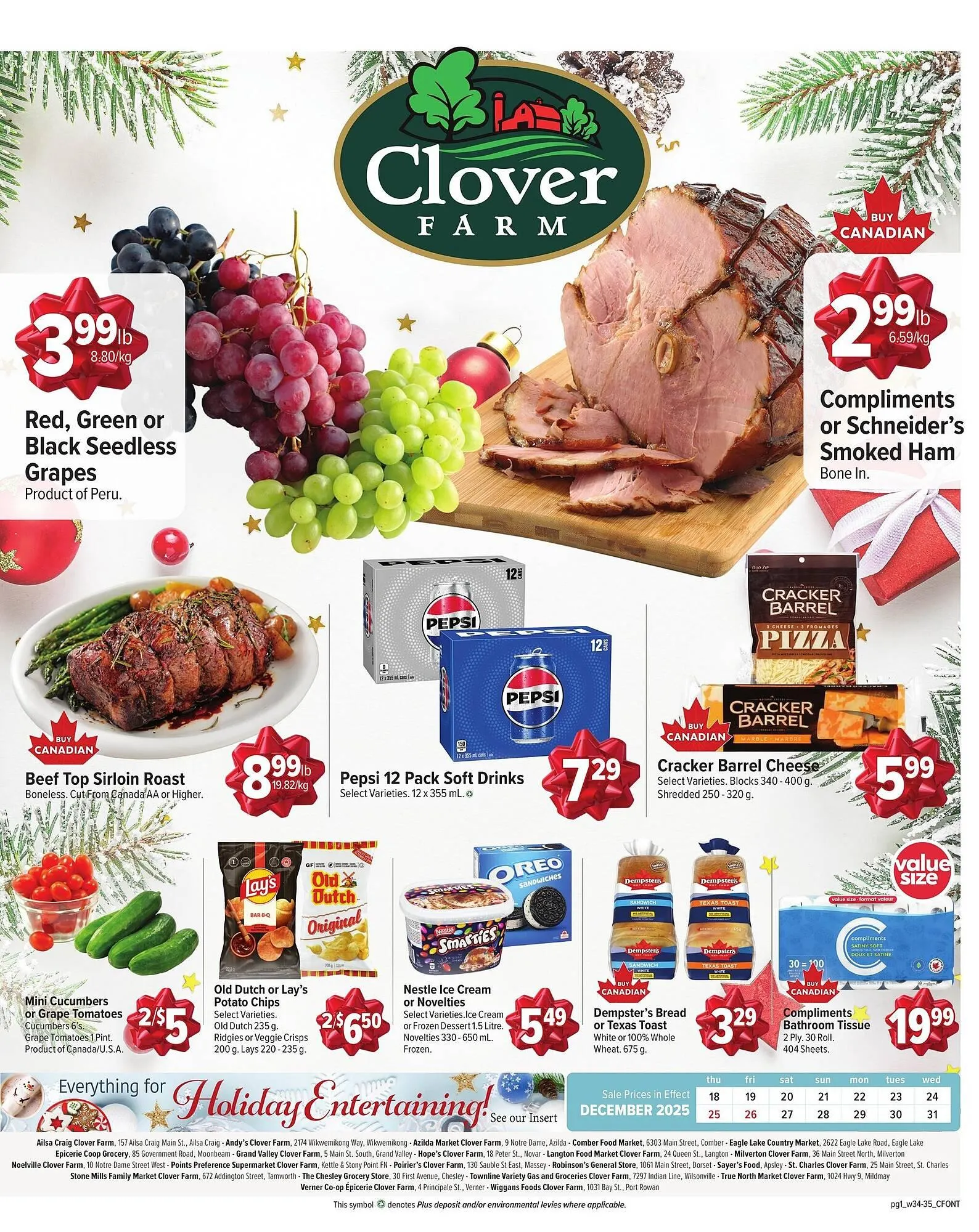 Clover Farm flyer from December 18 to December 31 2025 - flyer page 1