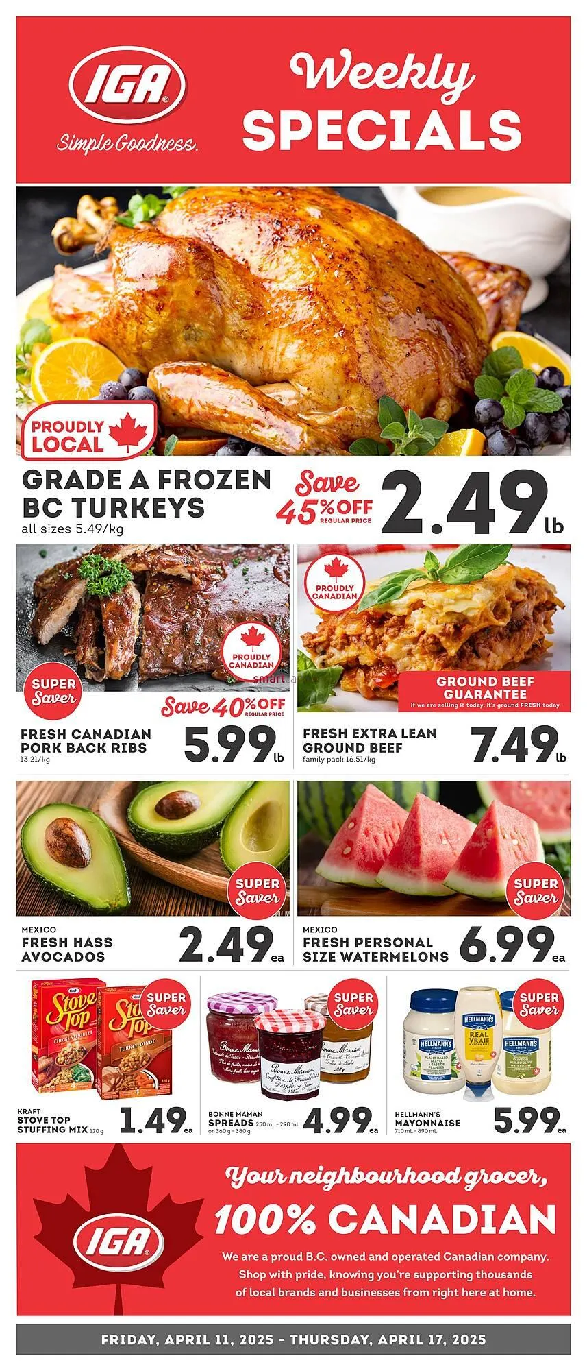 IGA flyer from April 11 to April 17 2025 - flyer page 1