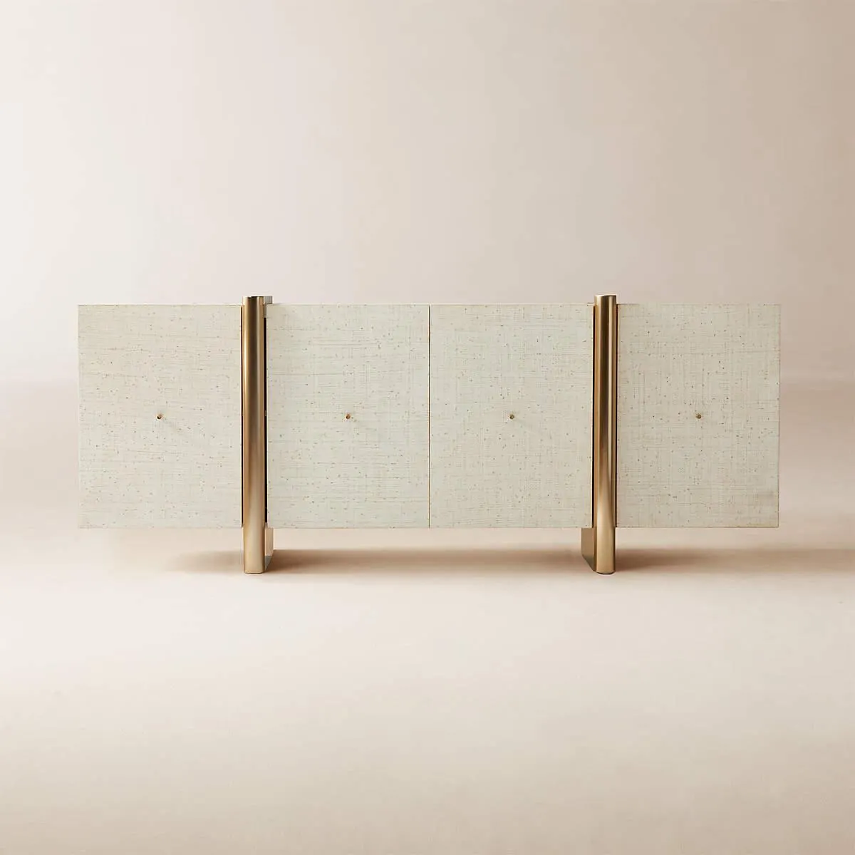 Dorset White Lacquered Linen Credenza 81"