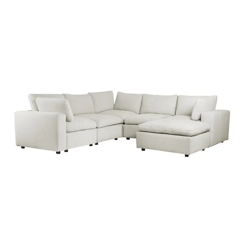 Sectionnel modulaire avec ottoman beige - 8 mcx