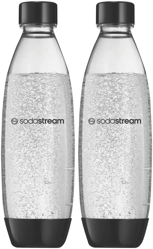 Sodastream 1 Litre Fuse Bottles Twin Pack Black