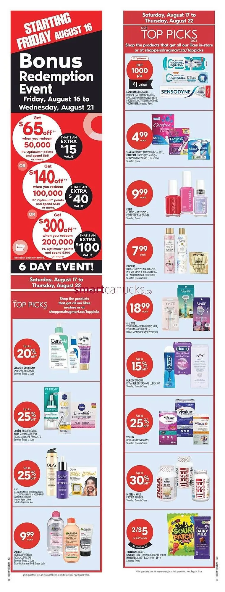 Shoppers Drug Mart flyer from August 15 to August 21 2024 - flyer page 1