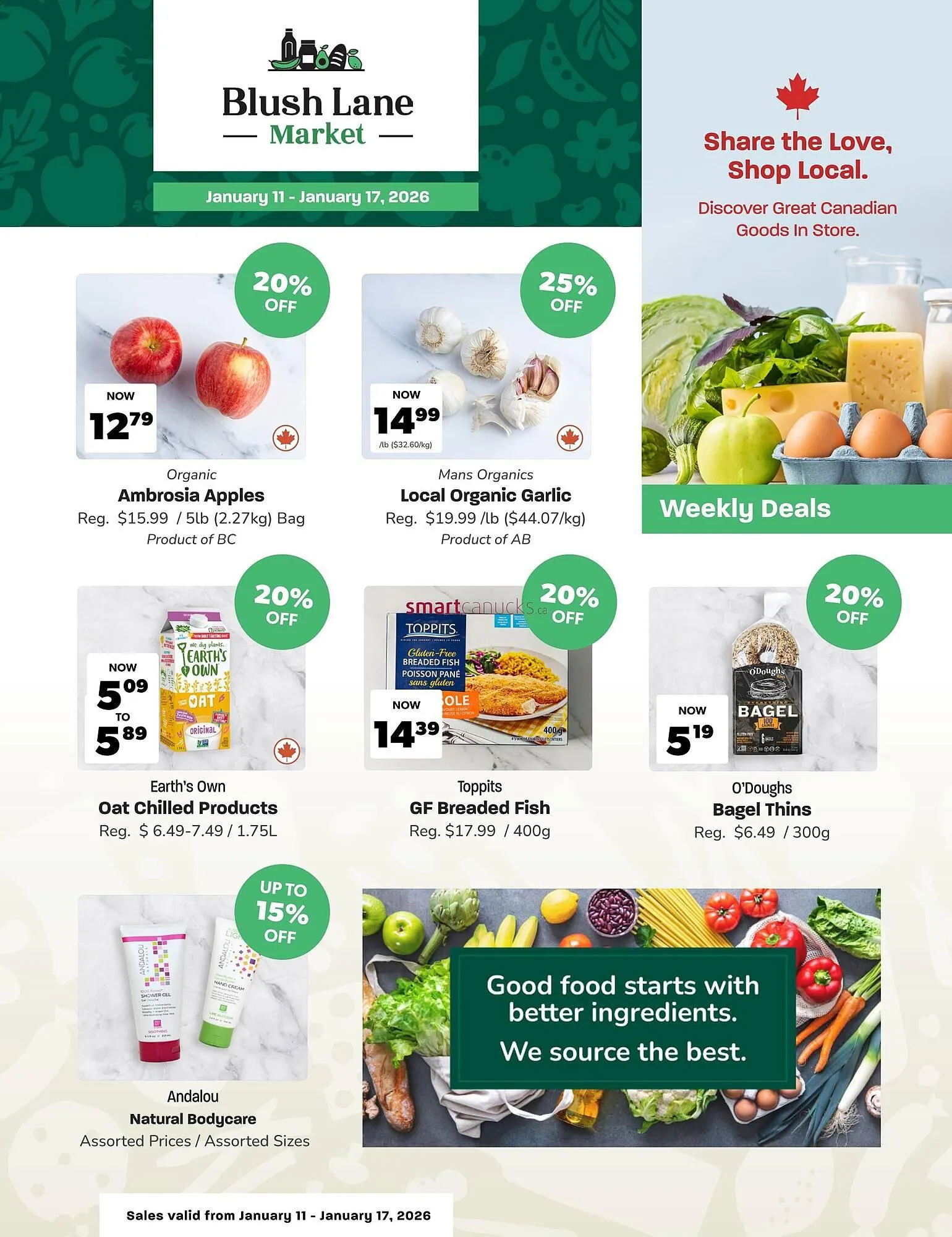 Blush Lane Organics flyer from January 11 to January 17 2026 - flyer page 1