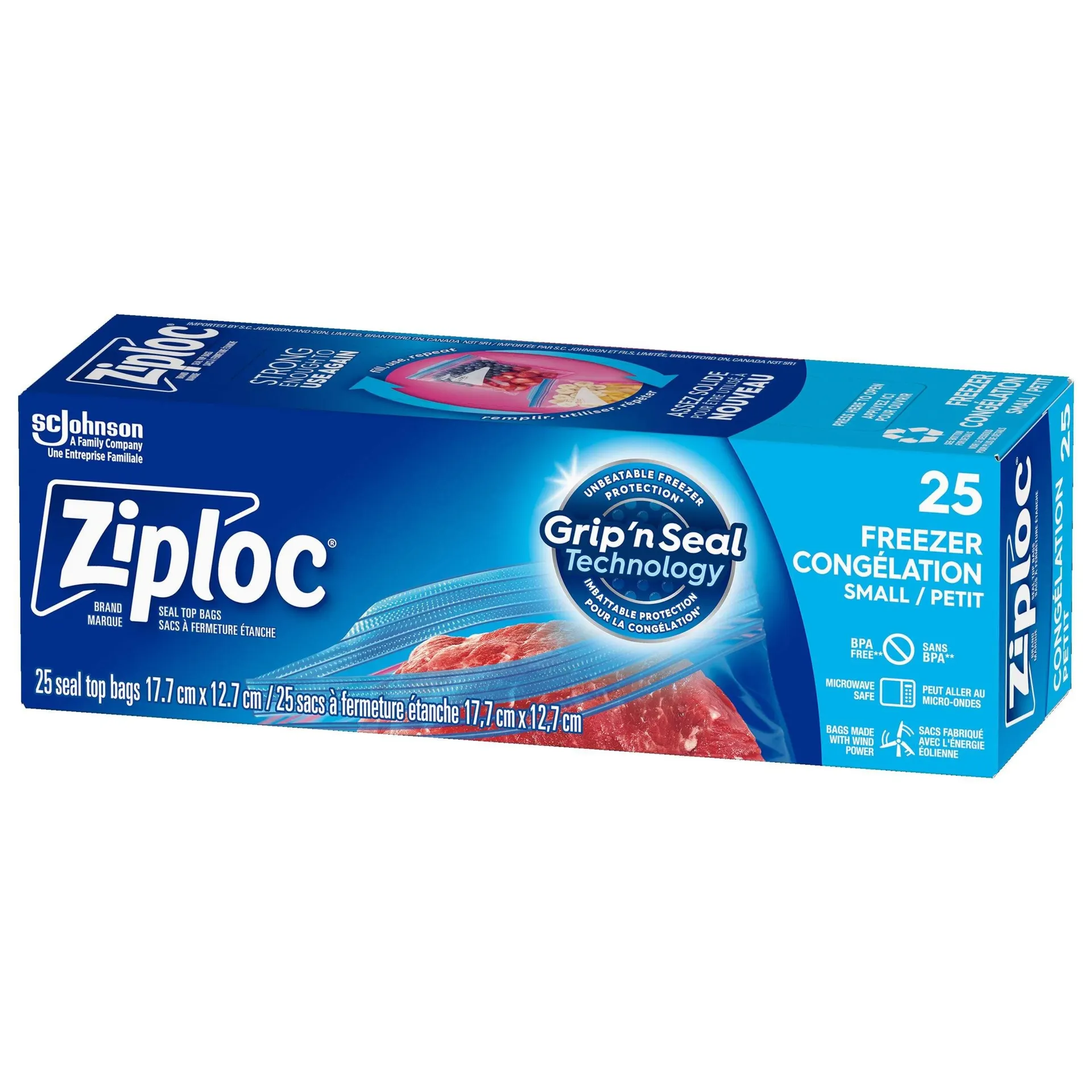 Ziploc Small Freezer Plastic Bags, 25-pk