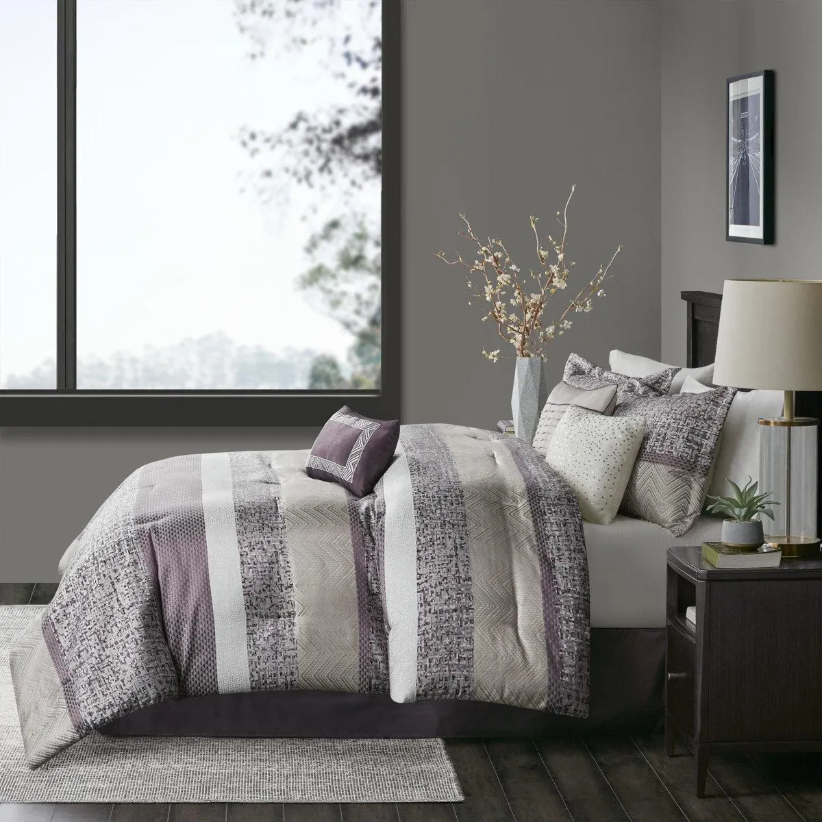Rhapsody 7 Piece Jacquard Comforter Set