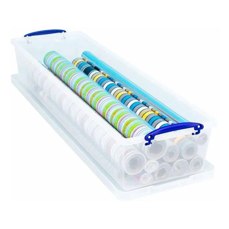 Really Useful Boxes 25.5L Wrapping Paper Storage Box Clear