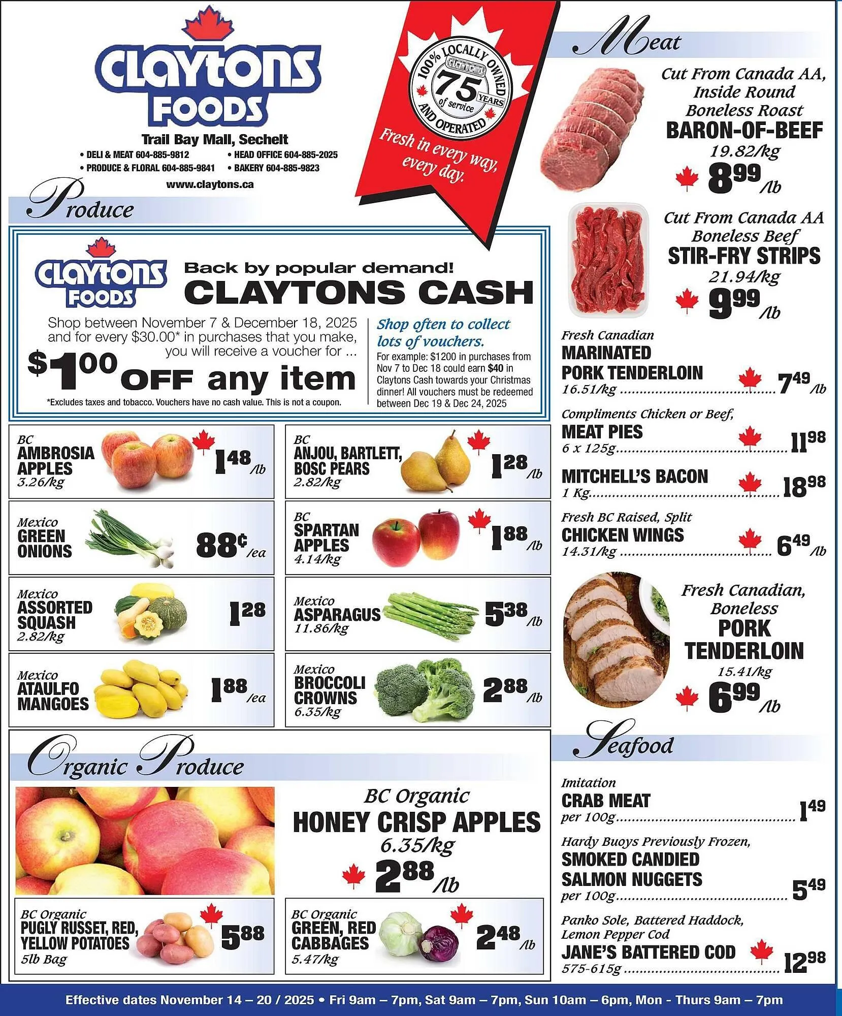 Claytons Heritage Market flyer from November 14 to November 20 2025 - flyer page 1