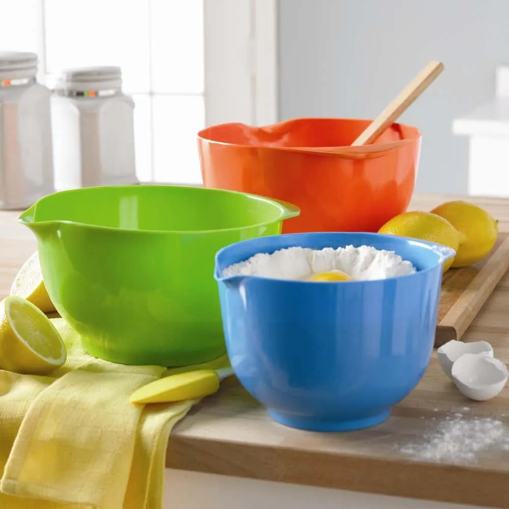 KSP Triplet Melamine Mixing Bowl - Set of 3 (Orange/Green/Blue)