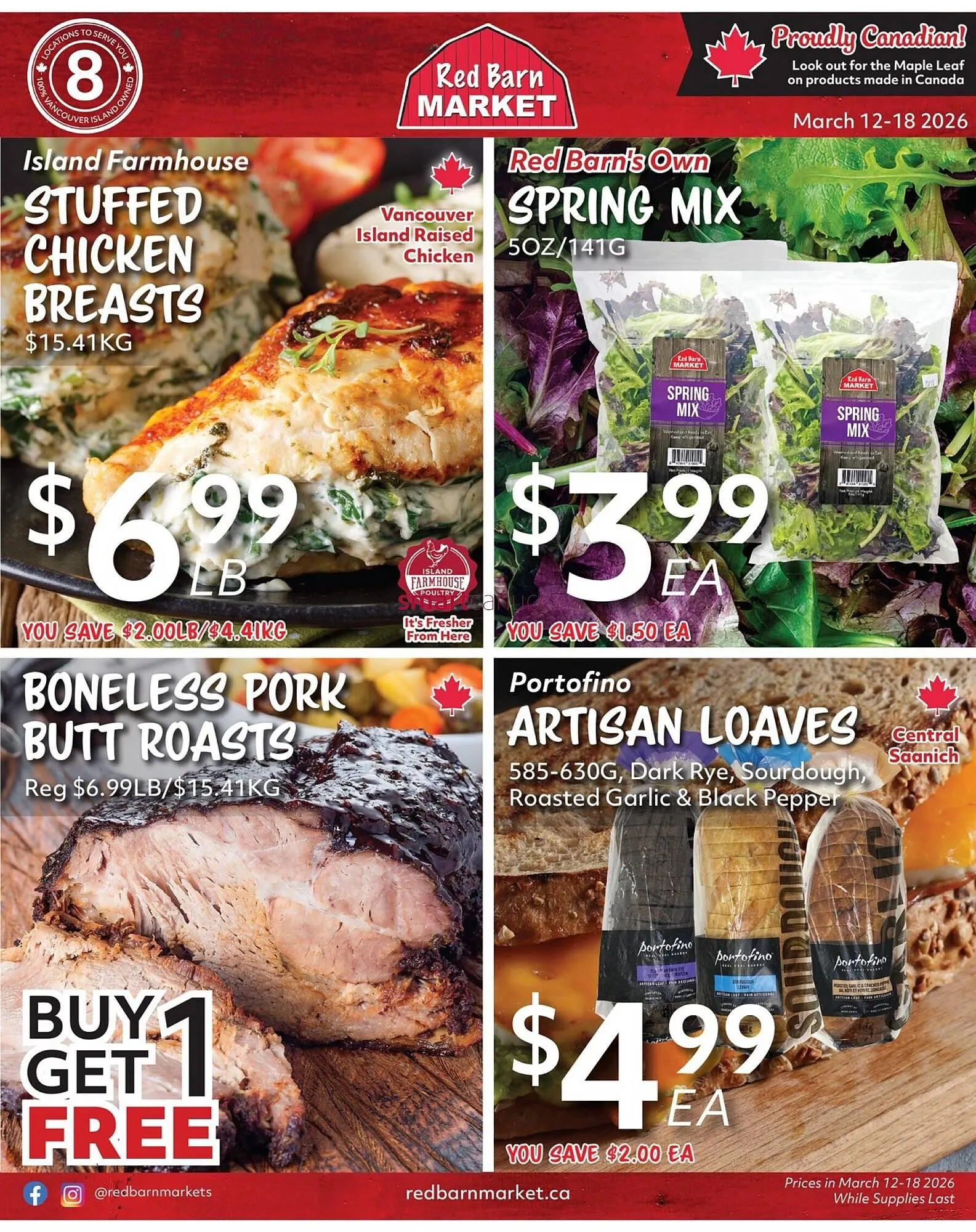 Red Barn Market flyer from March 12 to March 18 2026 - flyer page 1