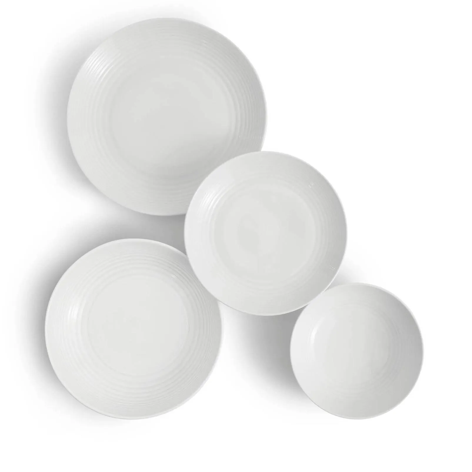 White 16pc Dinner Set with Pasta Bowl
