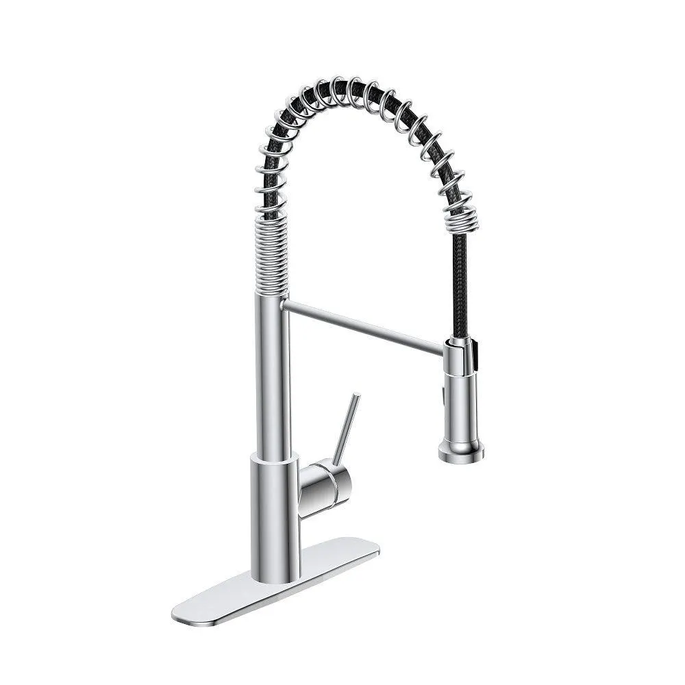 Lemist Single-Handle Coil Springneck Pull-Down Sprayer Kitchen Faucet in Chrome