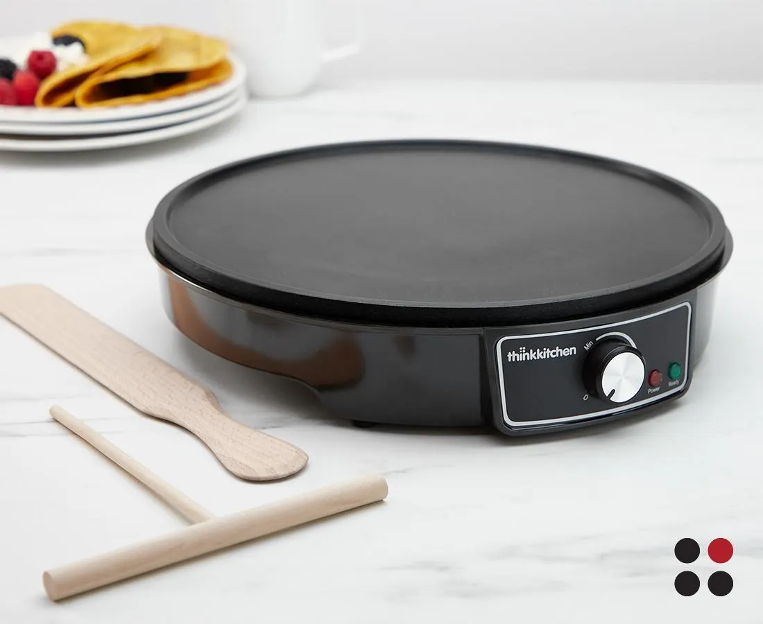 thinkkitchen Crepe Maker with Wooden Utensils