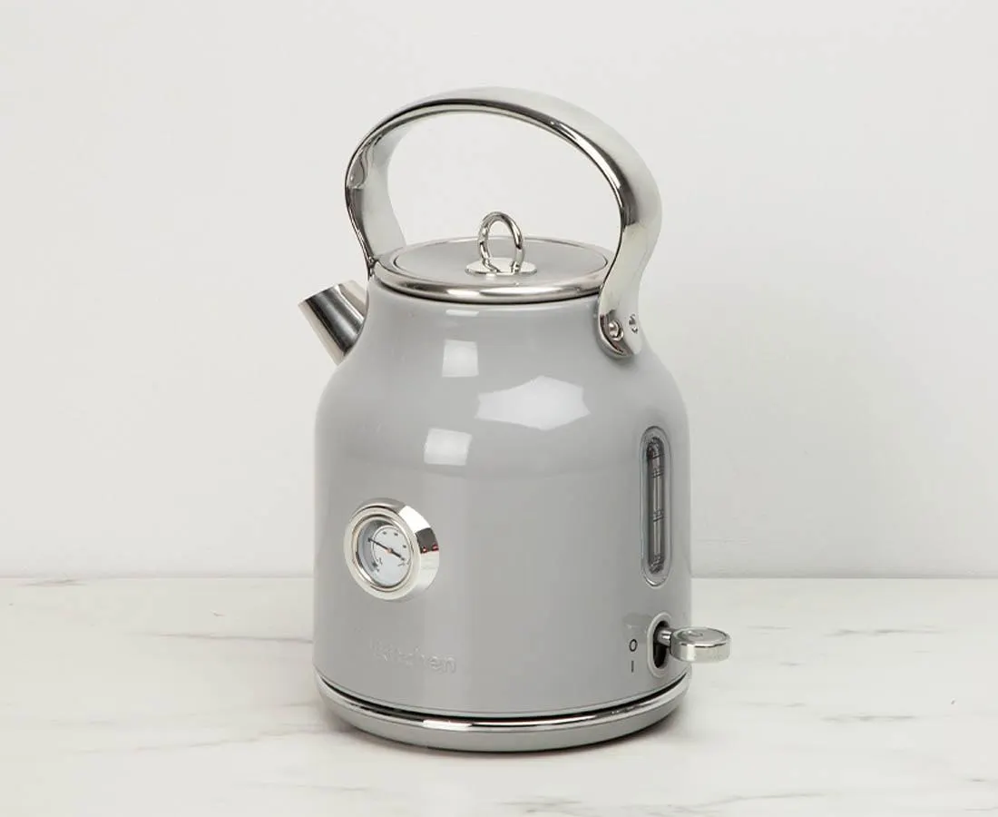 thinkkitchen Retro Electric Kettle, 1.7 L, Grey