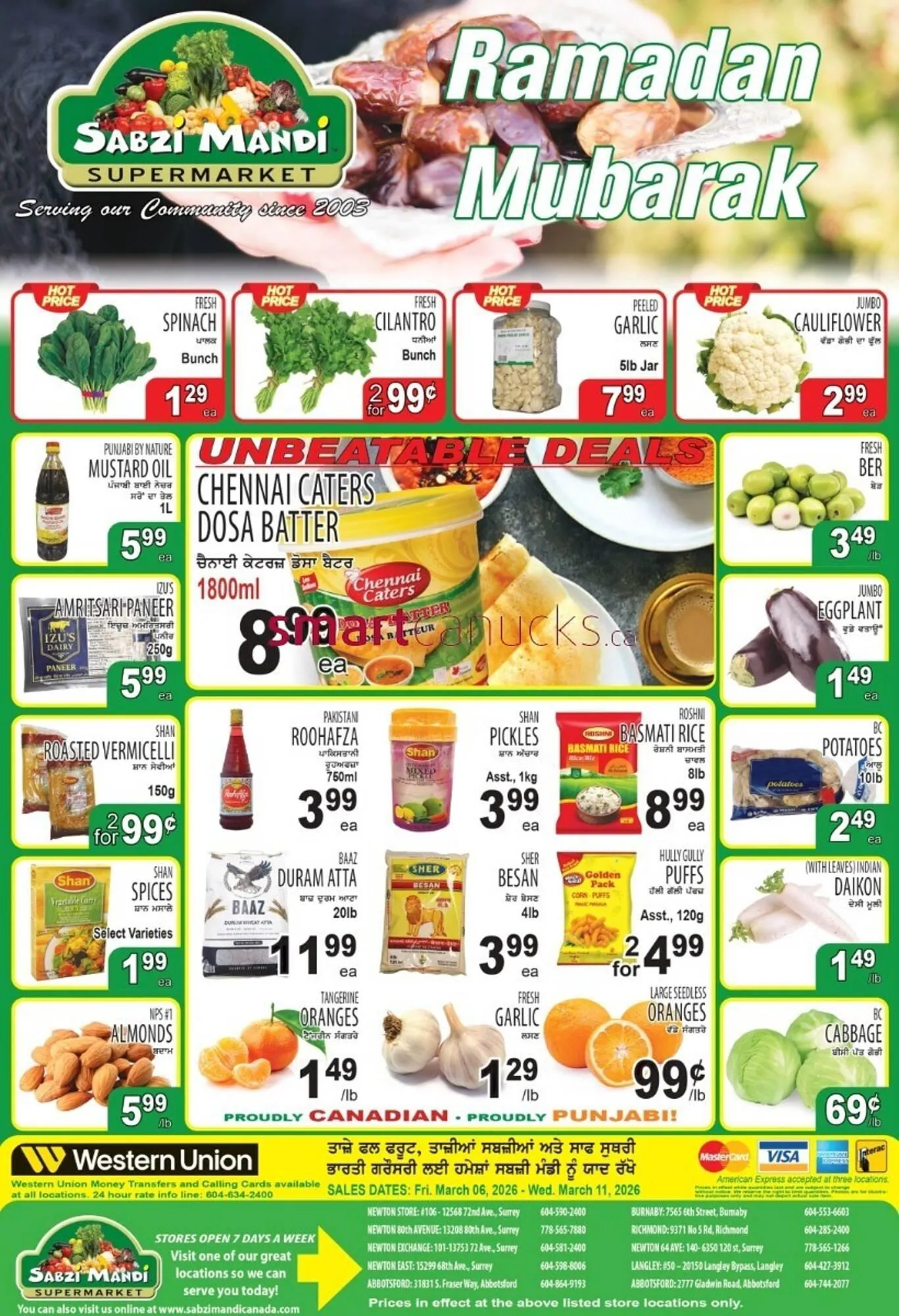 Sabzi Mandi Supermarket flyer from March 6 to March 11 2026 - flyer page 1