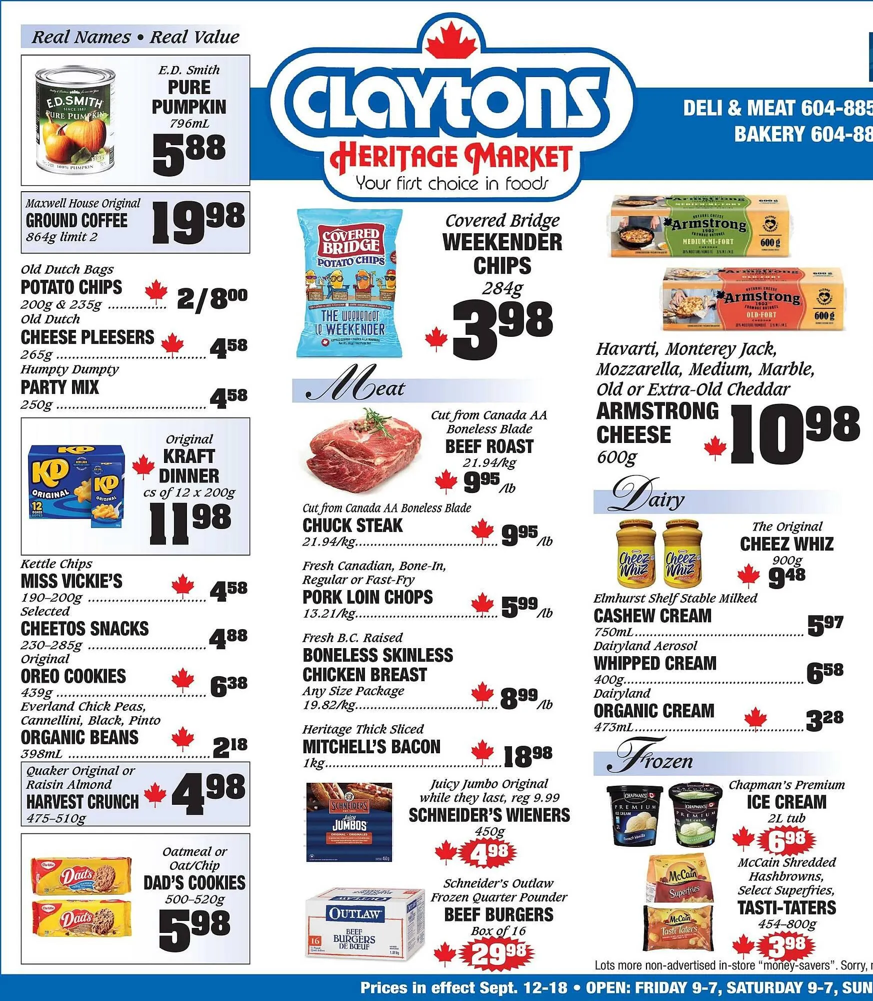 Claytons Heritage Market flyer from September 12 to September 18 2025 - flyer page 1