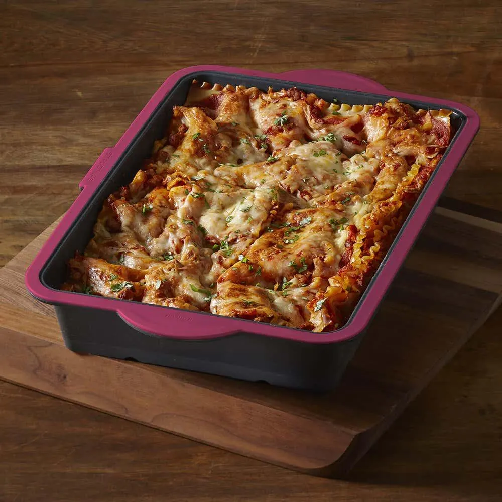 Trudeau Structure Silicone Oblong Cake Pan (Fuchsia/Grey)