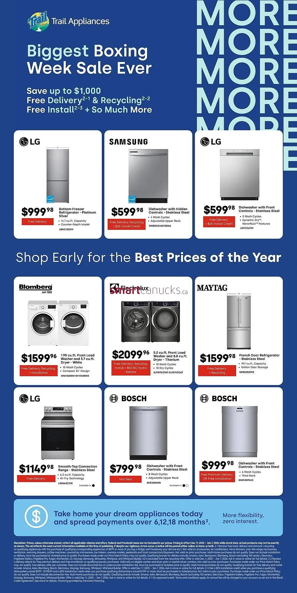Trail Appliances flyer from December 11 to December 17 2025 - flyer page 1