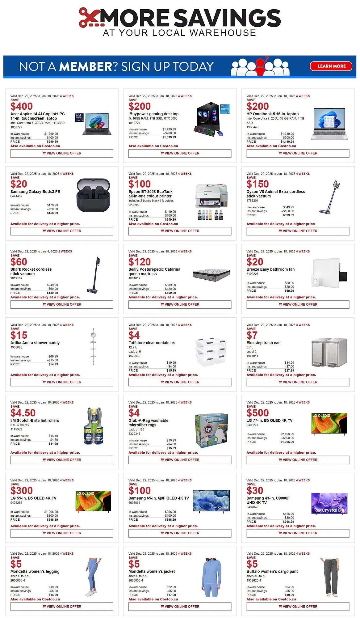 Costco flyer from December 22 to January 5 2026 - flyer page 1