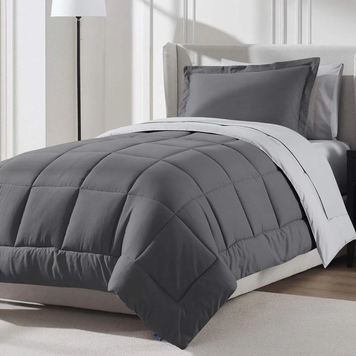 Bed-in-A-Bag Reversible Comforter Set with Bed Sheets