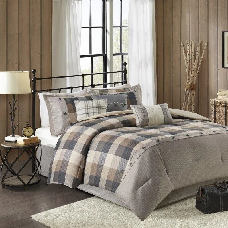 Ridge 7 Piece Herringbone Comforter Set