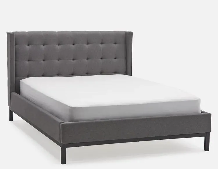 DAWSON tufted upholstered wingback queen size bed