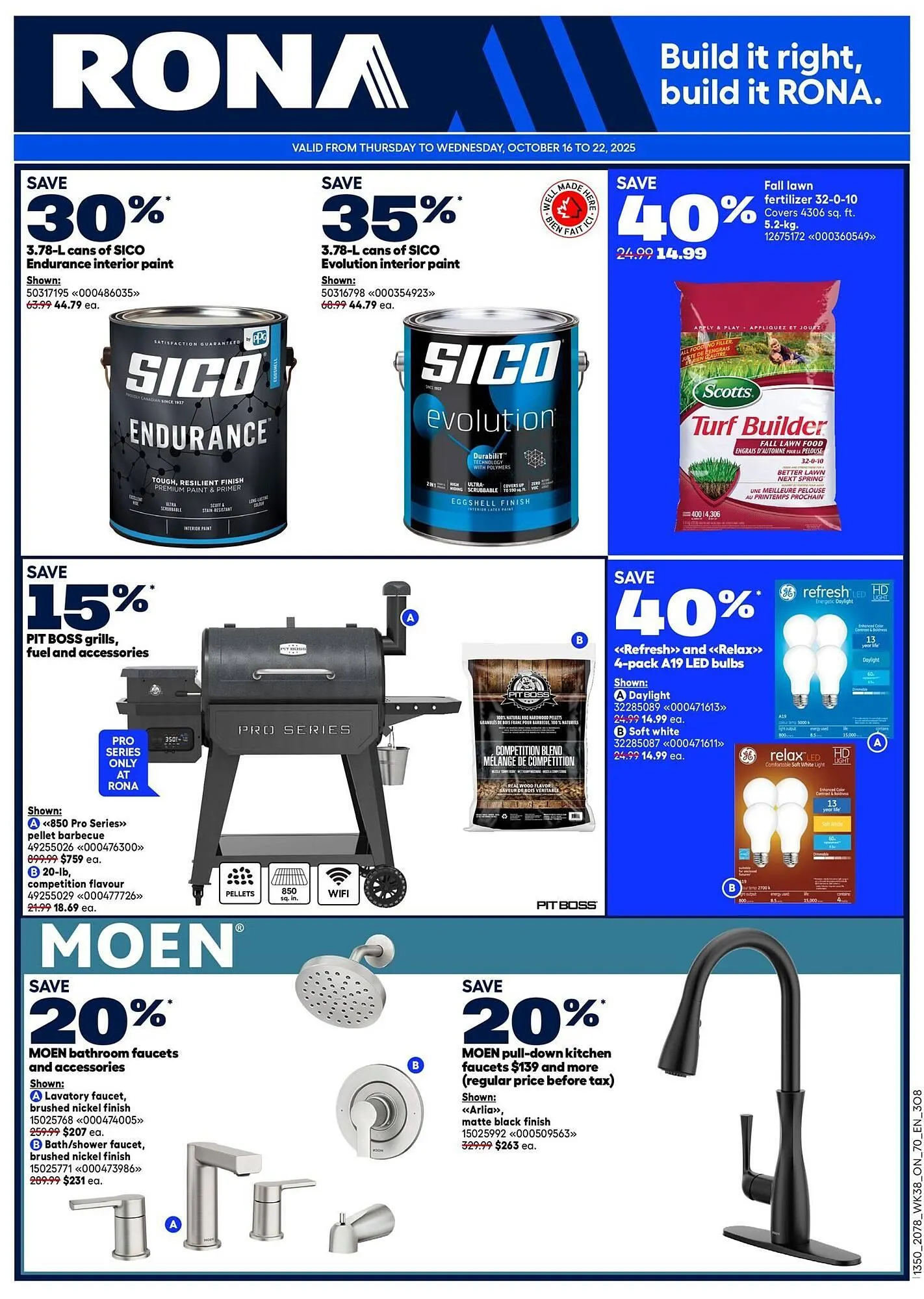 RONA flyer from October 16 to November 6 2025 - flyer page 1