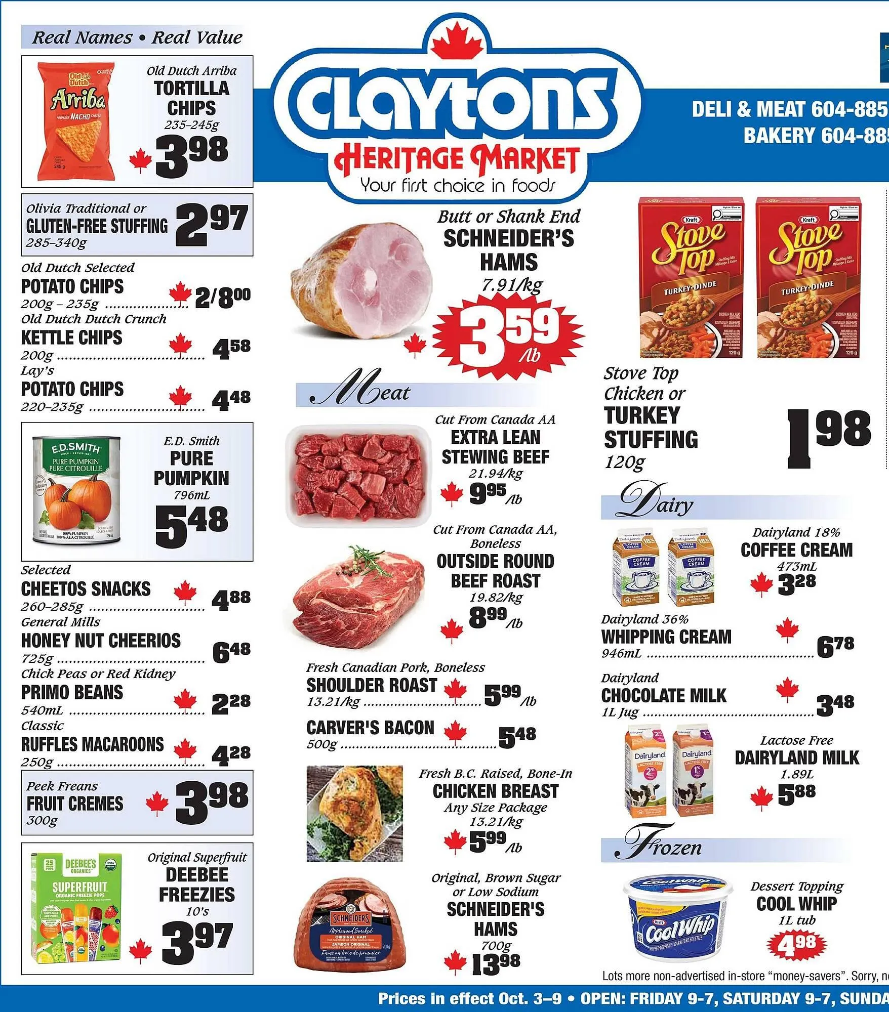 Claytons Heritage Market flyer from October 3 to October 9 2025 - flyer page 1