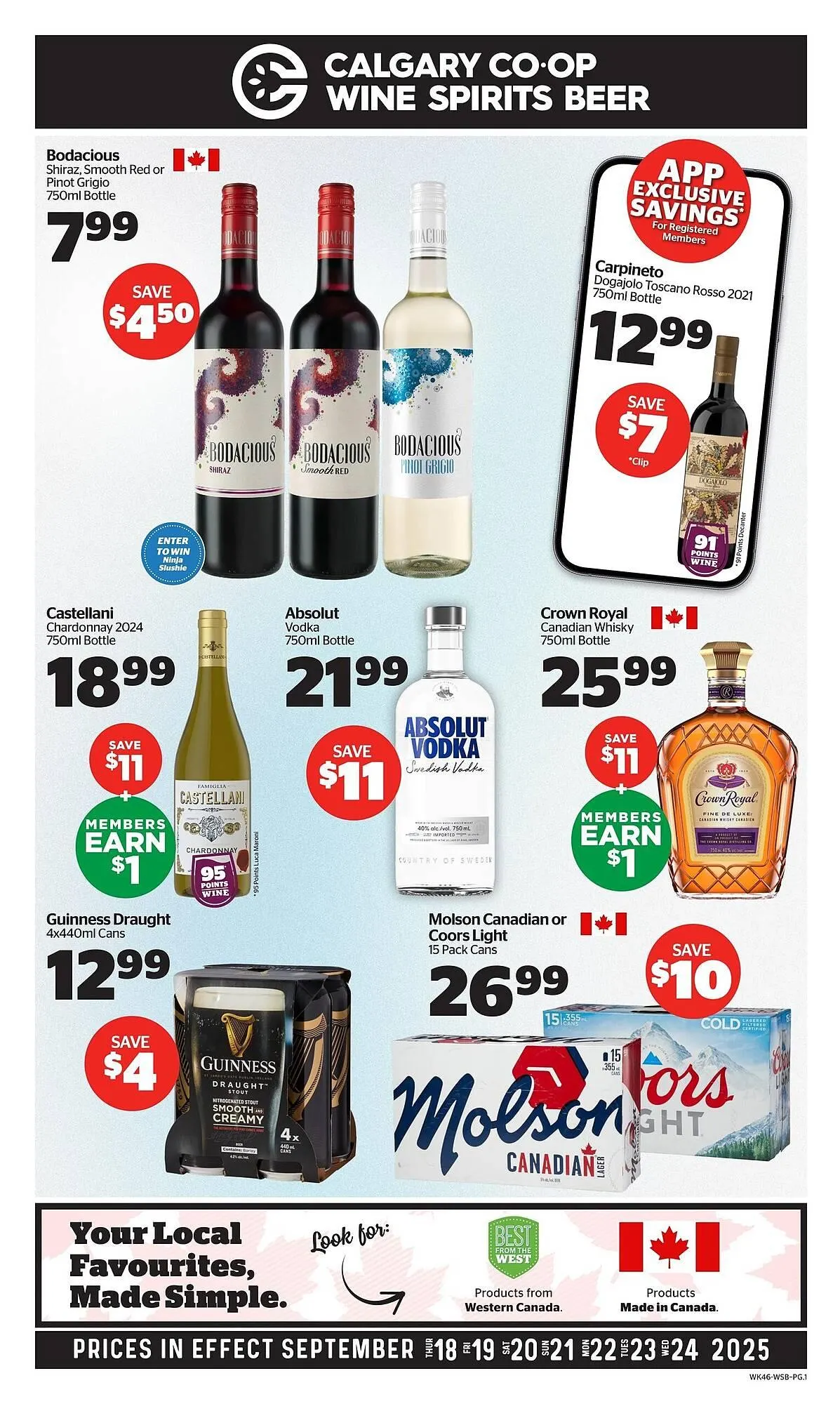 Calgary Co-op flyer from September 18 to September 24 2025 - flyer page 1