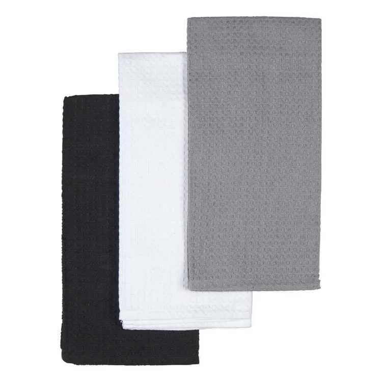 Mode Home Tea Towel 3 Pack Black 50 x 70 cm