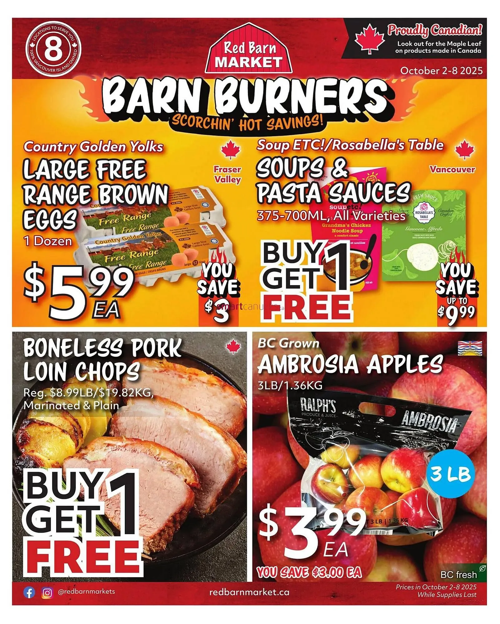 Red Barn Market flyer from October 2 to October 8 2025 - flyer page 1