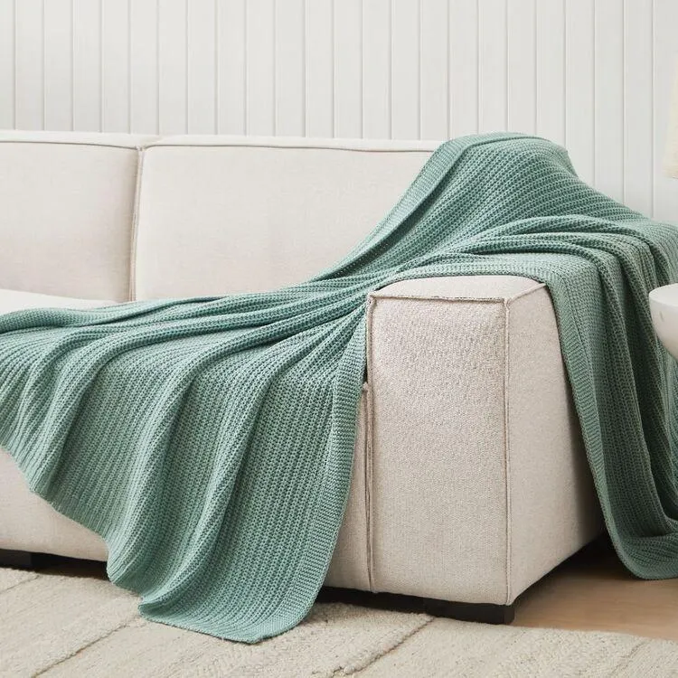 KOO Marley Knit Throw Blanket Seafoam 130 x 180 cm