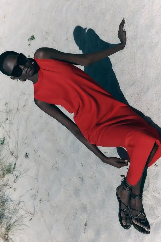 VESTIDO LARGO PUNTO LISO