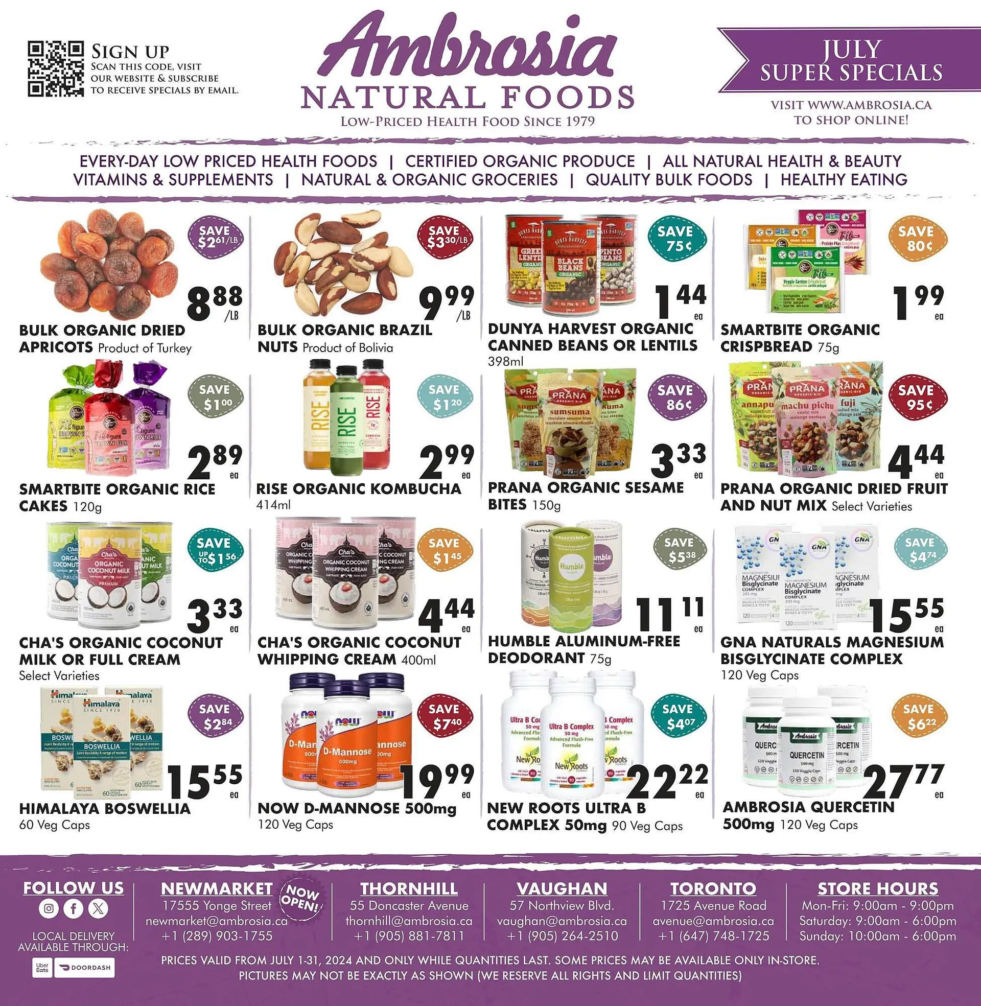 Ambrosia Natural Foods flyer - 1