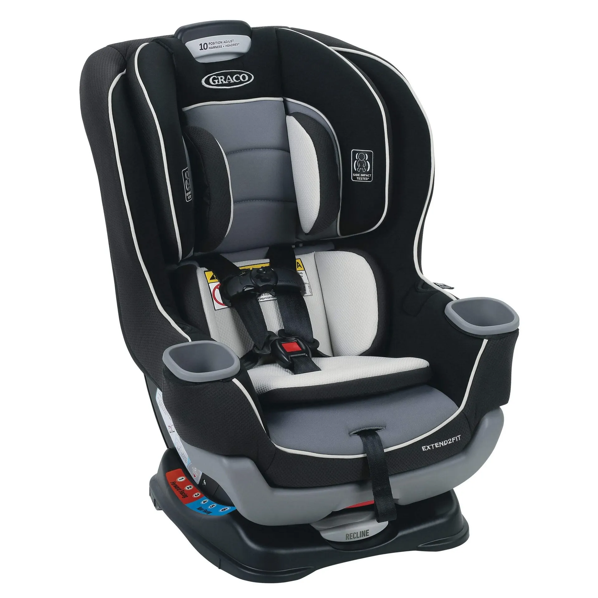 Graco Extend2Fit Convertible Car Seat, Rear-Facing Harness & Forward-Facing Hardness, Assorted