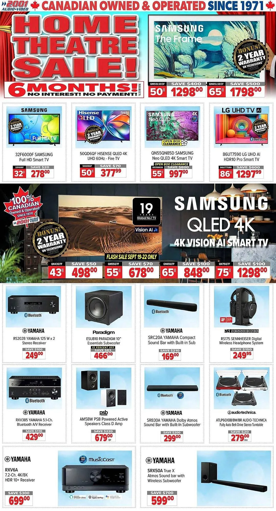 2001 Audio Video flyer from September 19 to September 23 2025 - flyer page 1