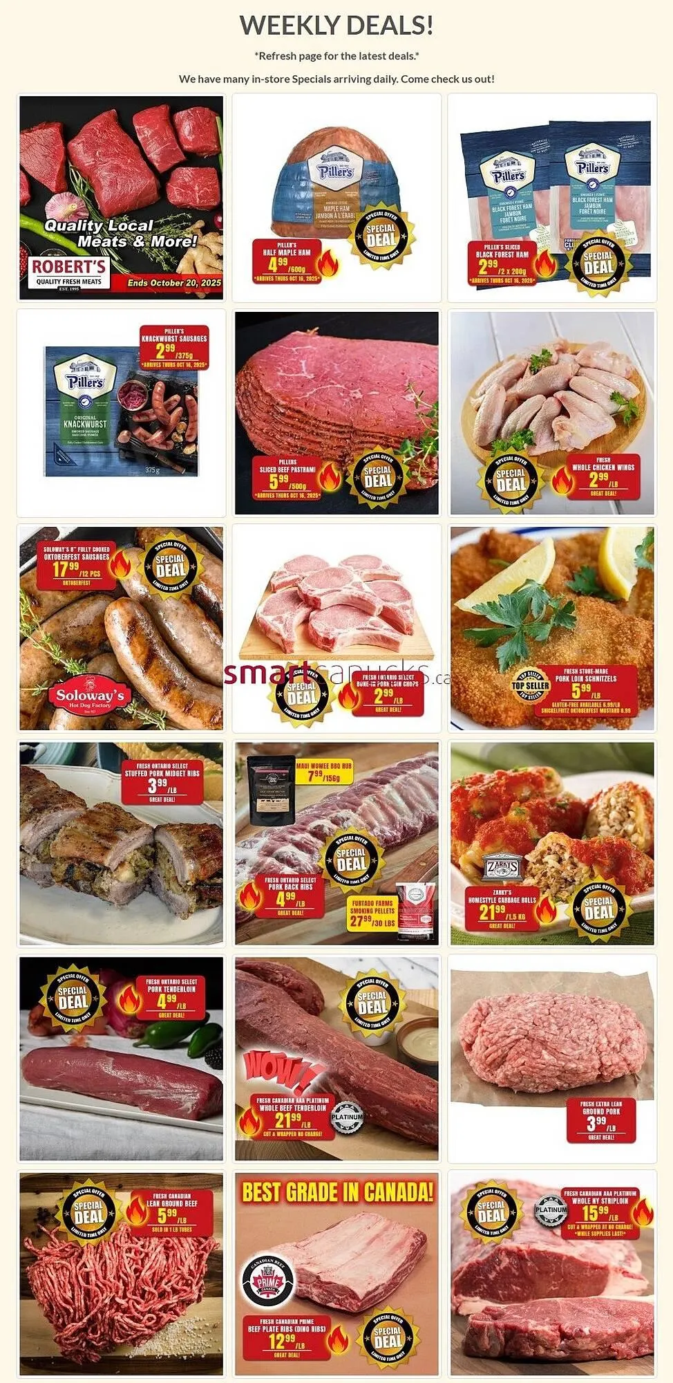 Roberts Fresh and Boxed Meats flyer from October 15 to October 21 2025 - flyer page 1