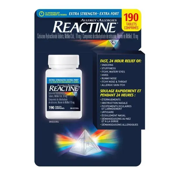 REACTINE Extra Strength - 190 Tablets