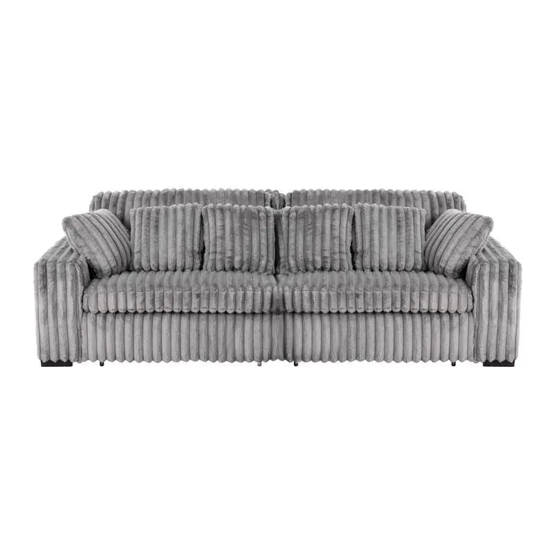 Sofa en velours côtelé avec 2 sièges coulissants électriques