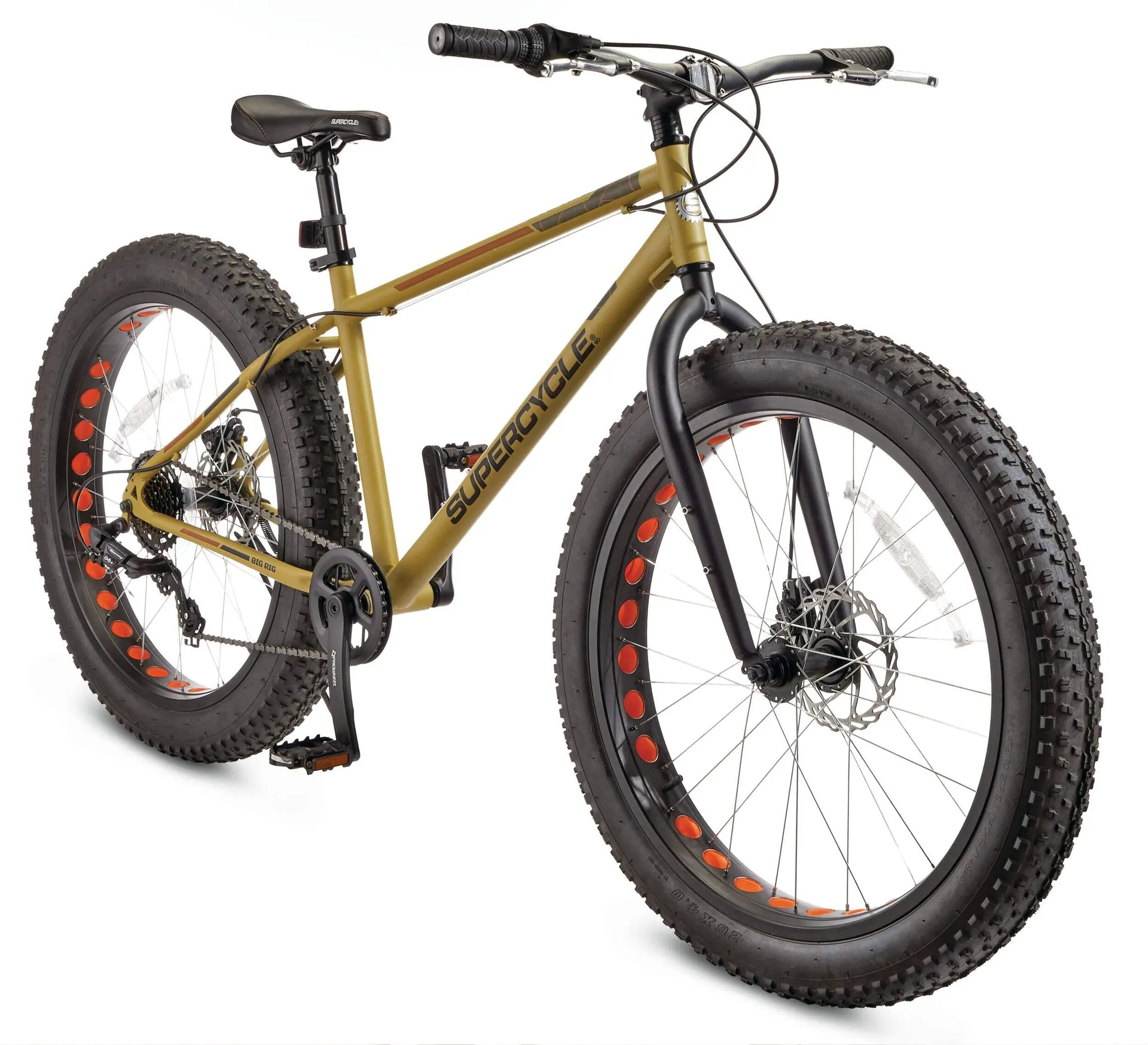 Supercycle Big Rig Fat Tire Hardtail Mountain Fat Bike, 26-in Wheel, Sand