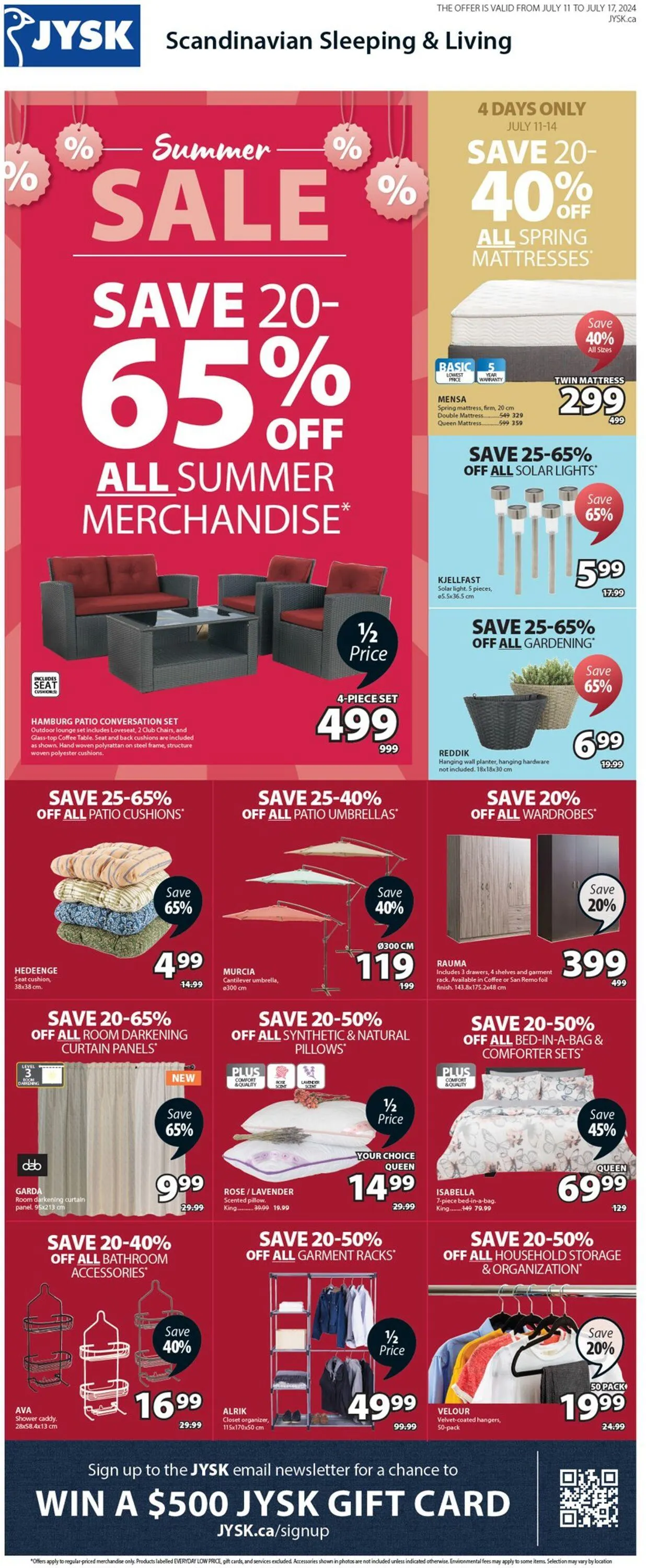 JYSK Current flyer from July 3 to July 17 2025 - flyer page 1