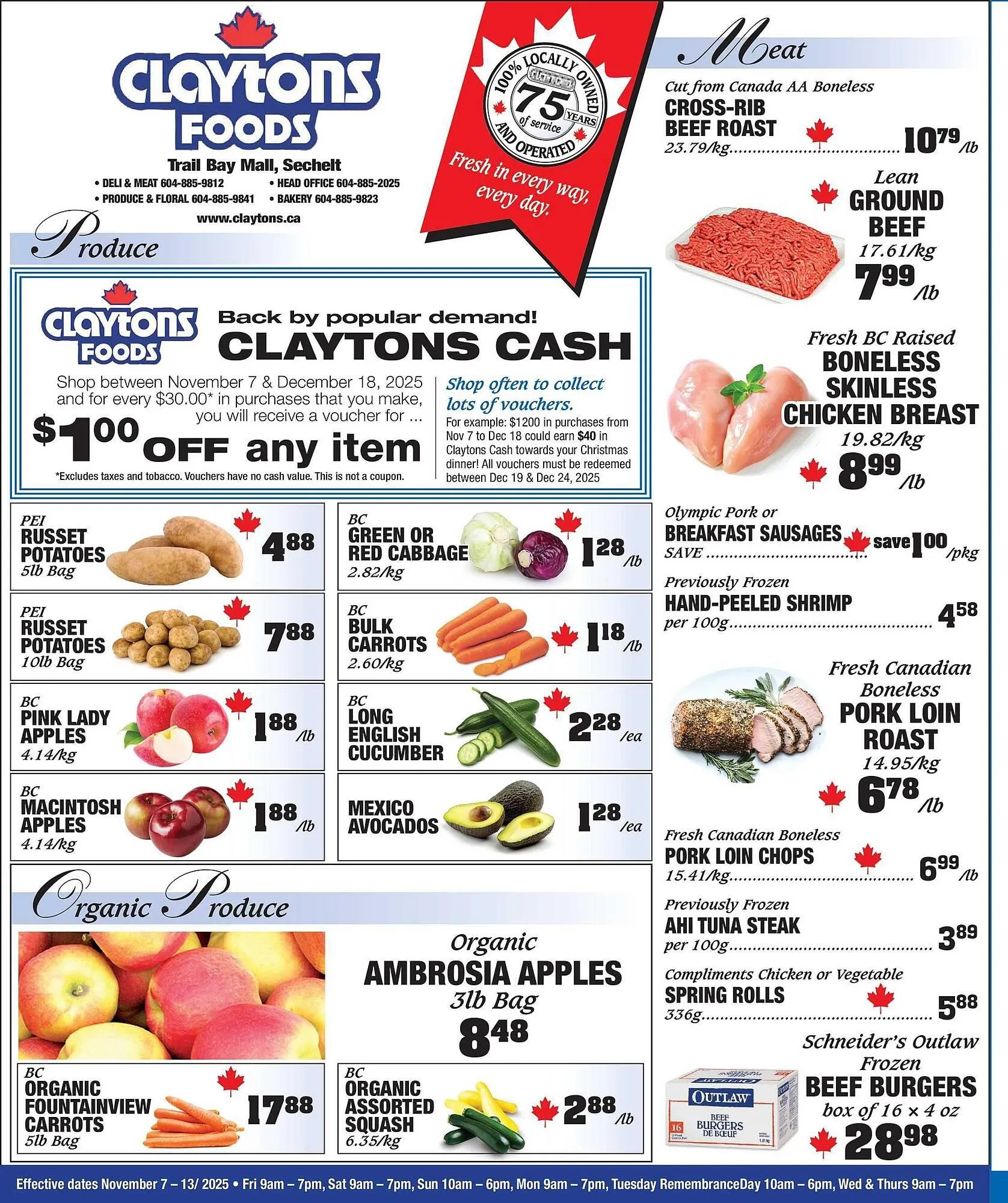 Claytons Heritage Market flyer from November 7 to November 13 2025 - flyer page 1