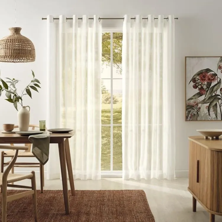 Emerald Hill Darcy Sheer Eyelet Curtain White