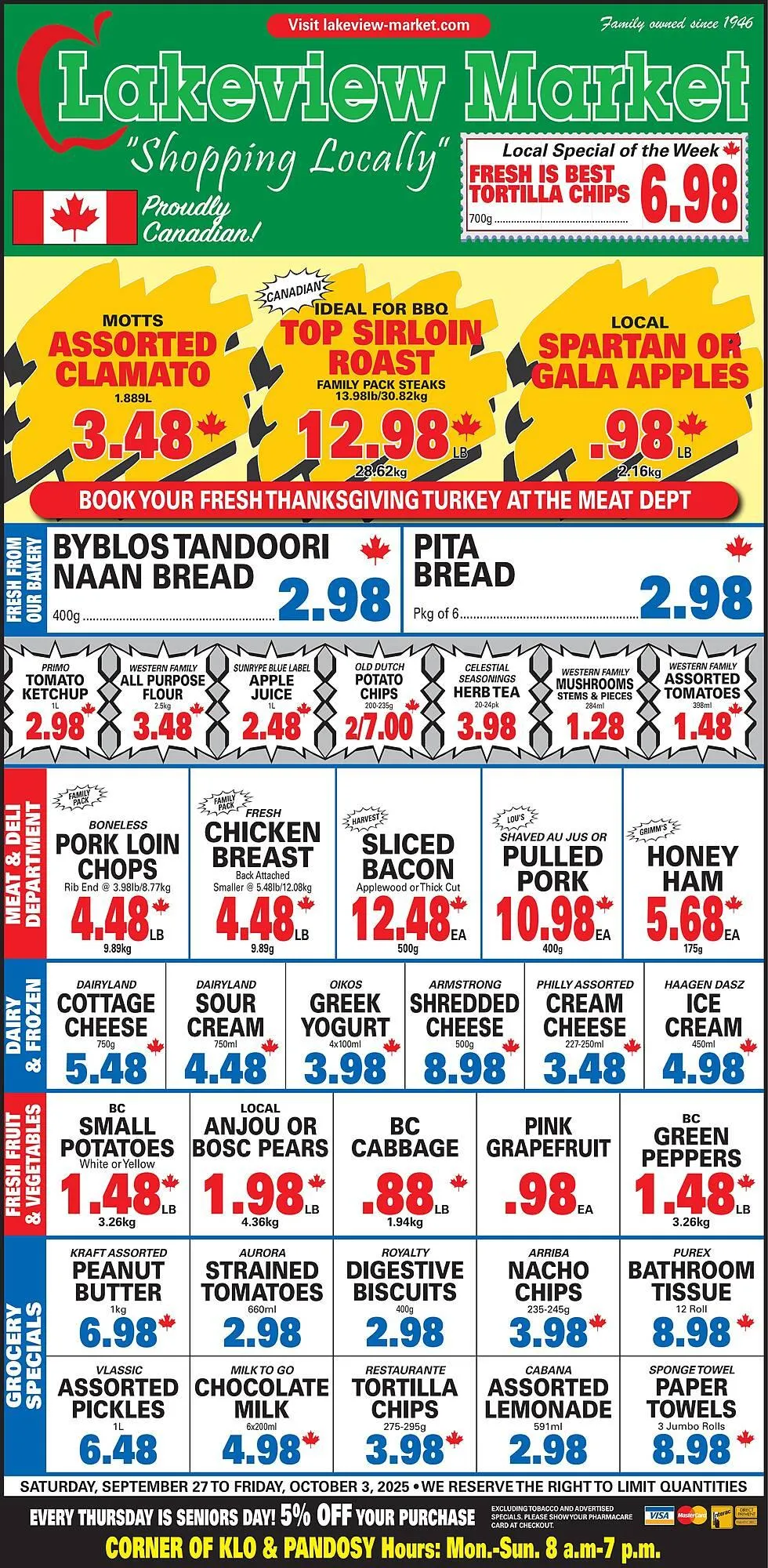 Lakeview Market flyer from September 27 to October 3 2025 - flyer page 1