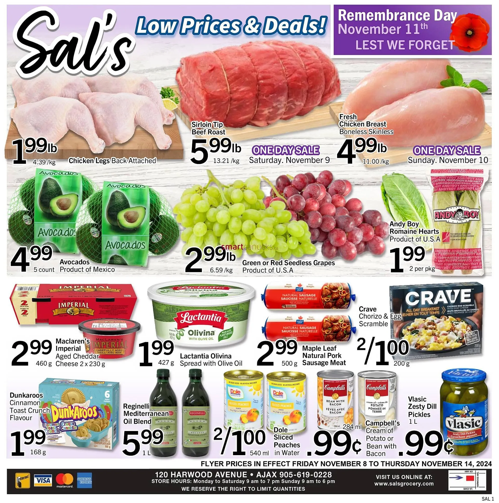Sal's Grocery flyer from November 8 to November 14 2024 - flyer page 1
