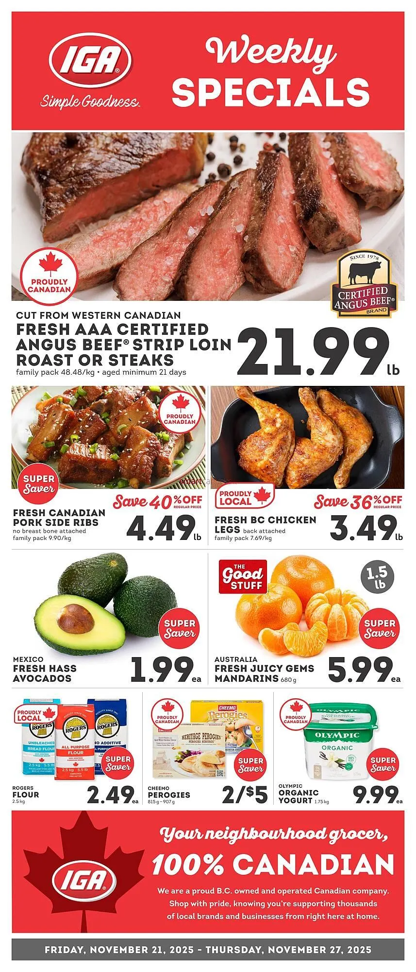 IGA flyer from November 20 to November 26 2025 - flyer page 1