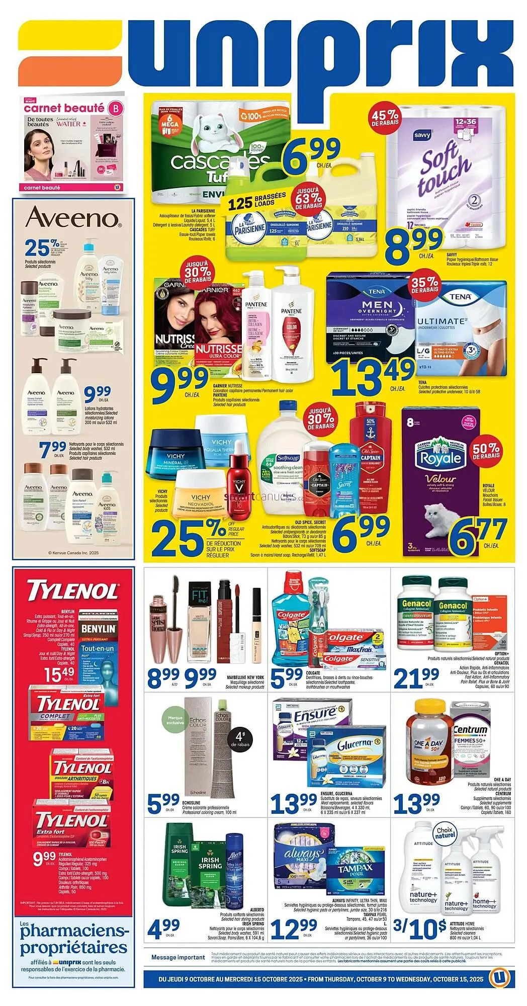 Uniprix flyer from October 9 to October 15 2025 - flyer page 1