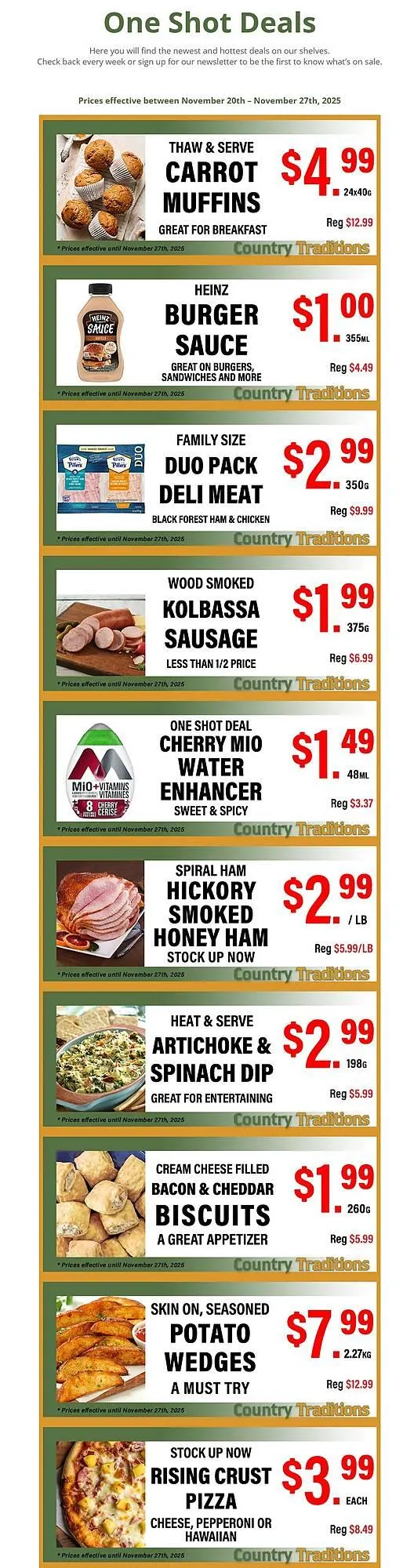 Country Traditions flyer from November 21 to November 27 2025 - flyer page 1