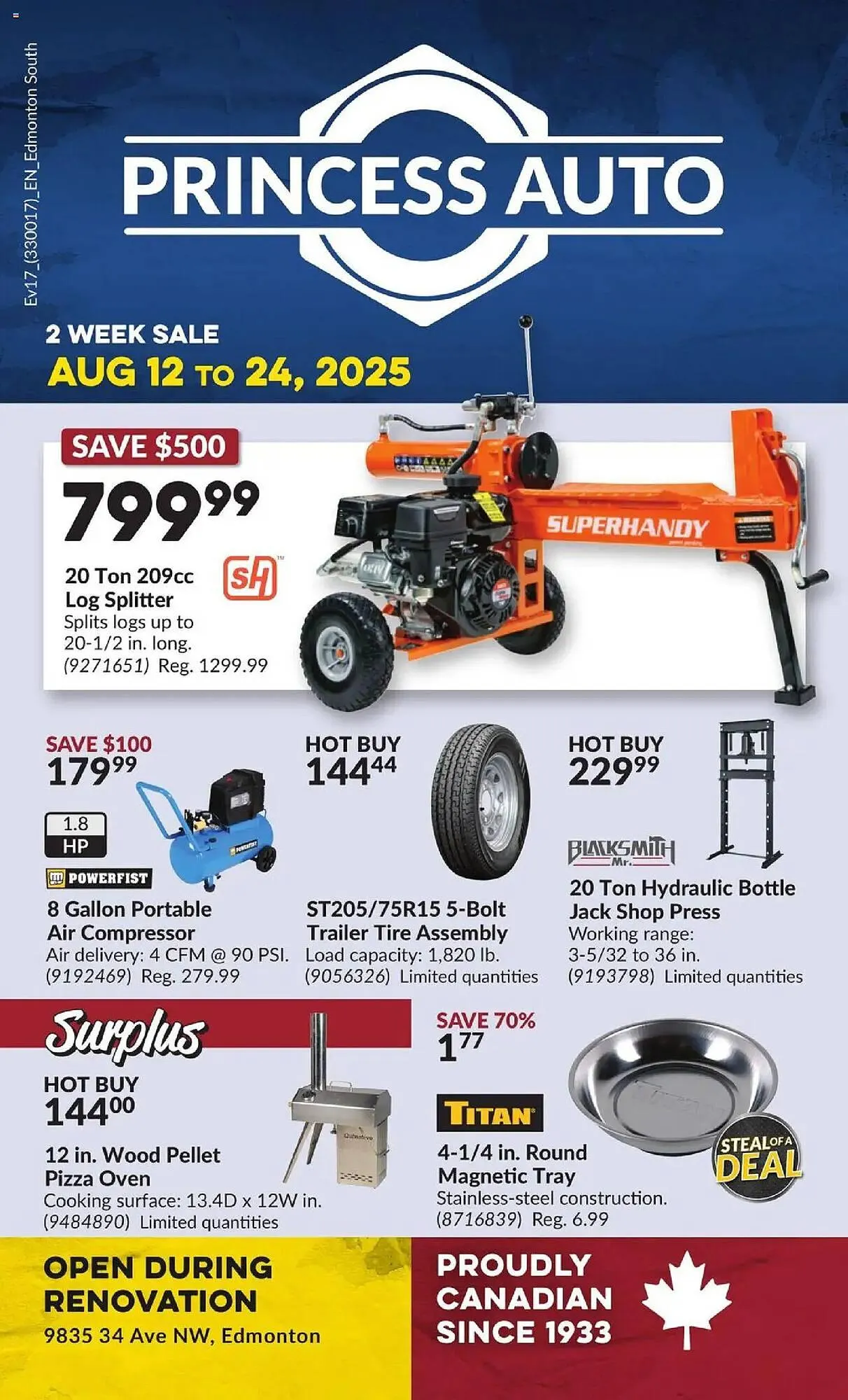 Princess Auto flyer from August 12 to August 25 2025 - flyer page 1