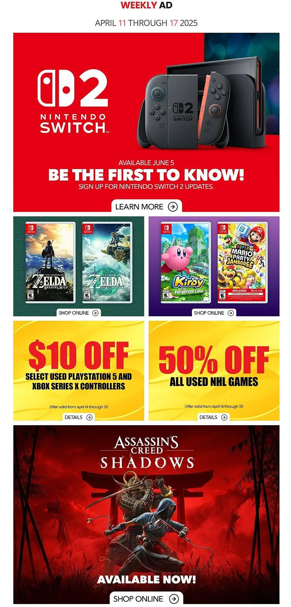 GameStop flyer from April 11 to April 17 2025 - flyer page 1